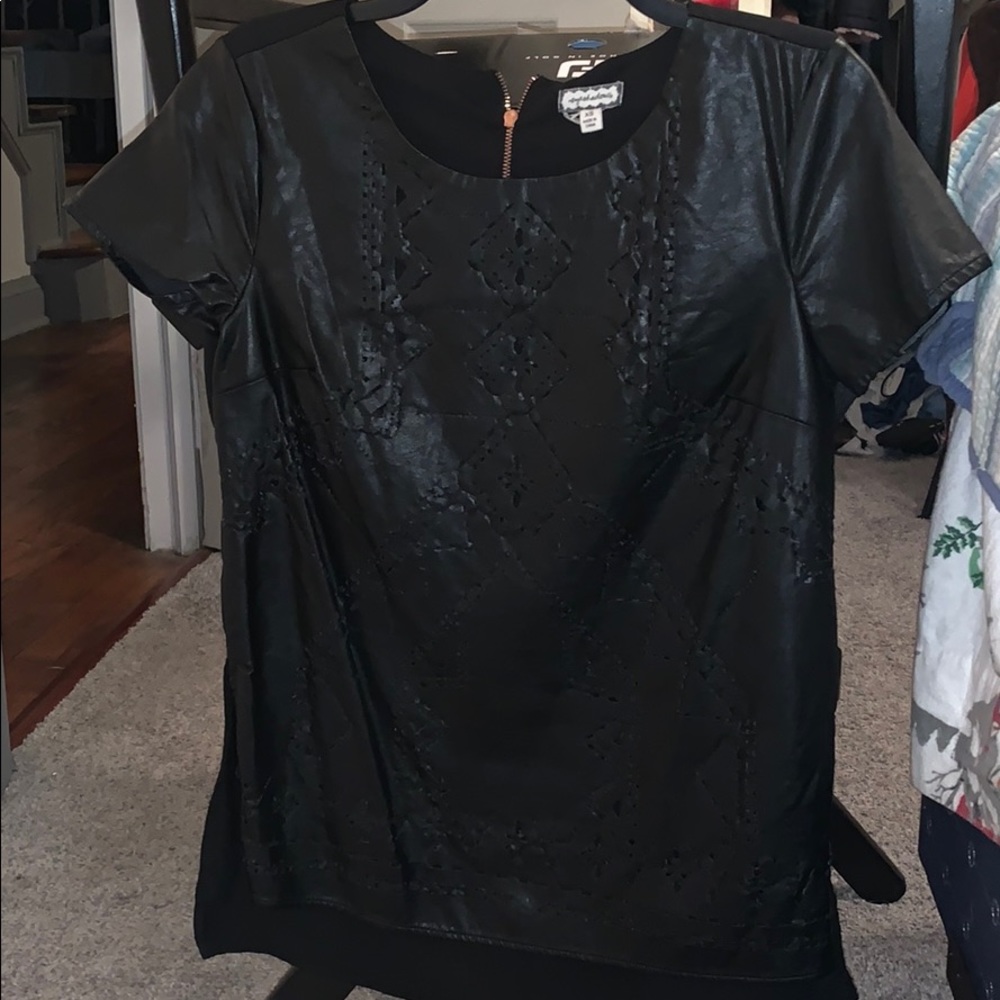 Faux leather shirt